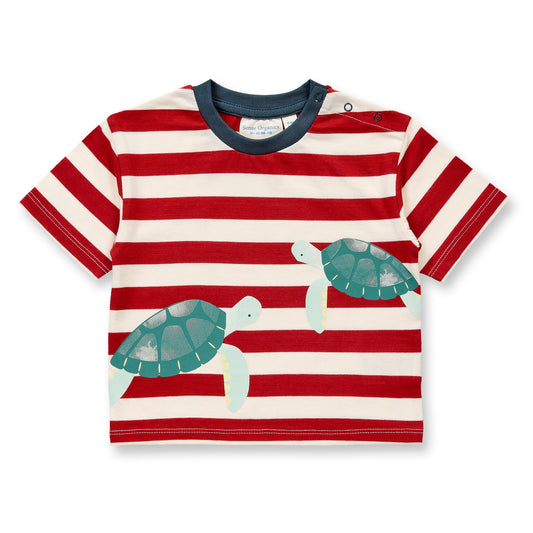 Sense organics Baby T-Shirt mit Schildkröten-Druck, Modell ANTON, GOTS