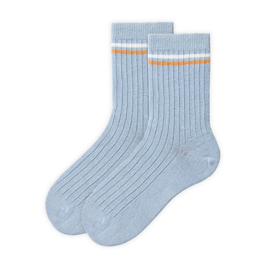 People Wear Organic Ripp Socken im Doppelpack  in dunkelblau uni und blau uni GOTS