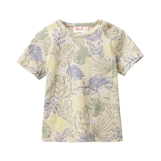People Wear Organic Kurzarm-Shirt 'Tropische Blätter' GOTS