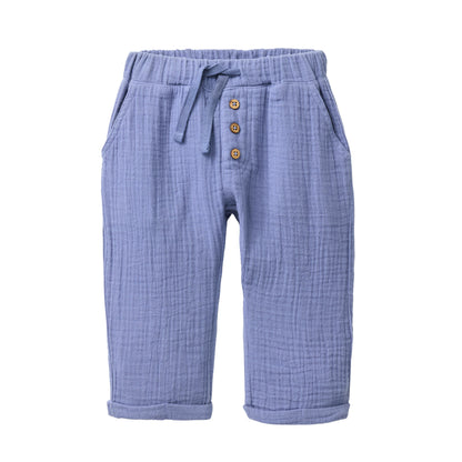 People Wear Organic Musselin-Hose in Atlantikblau GOTS