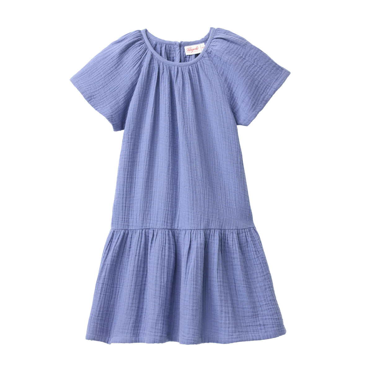 People Wear Organic Musselin-Kleid in atlantikblau GOTS