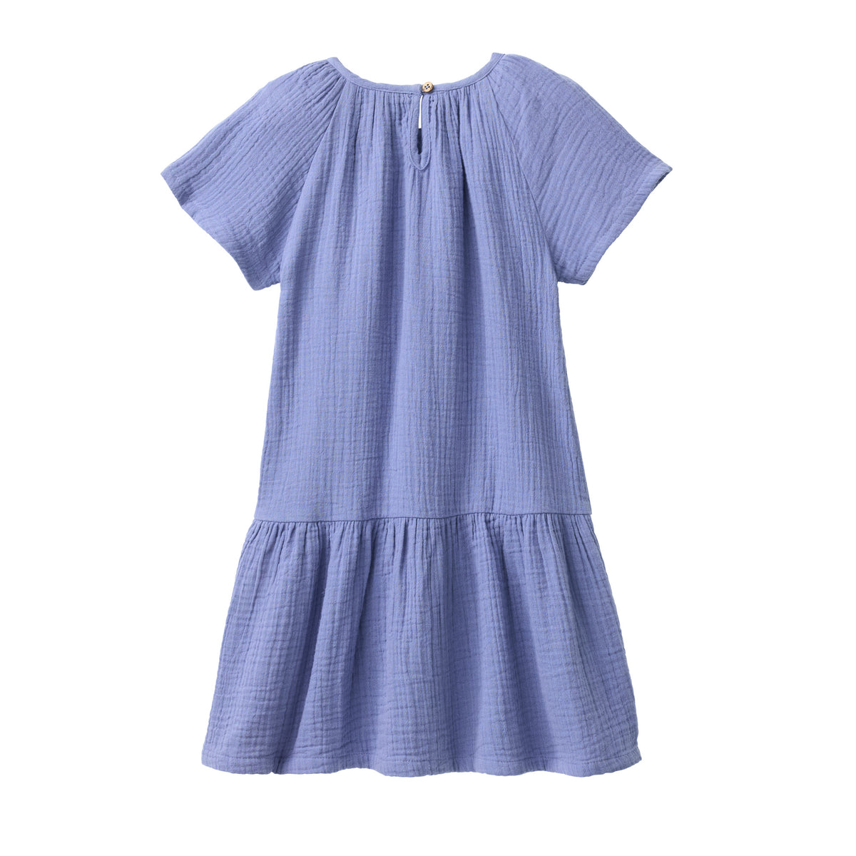 People Wear Organic Musselin-Kleid in atlantikblau GOTS