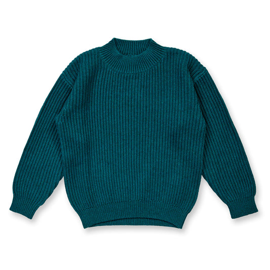 Sense Organics Kinder Strickpullover in Dunkelgrün Melange, Modell MARLEY, GOTS