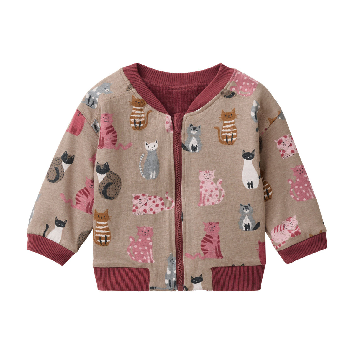 People Wear Organic Nicki-Sweatjacke zum Wenden Rosenholz GOTS
