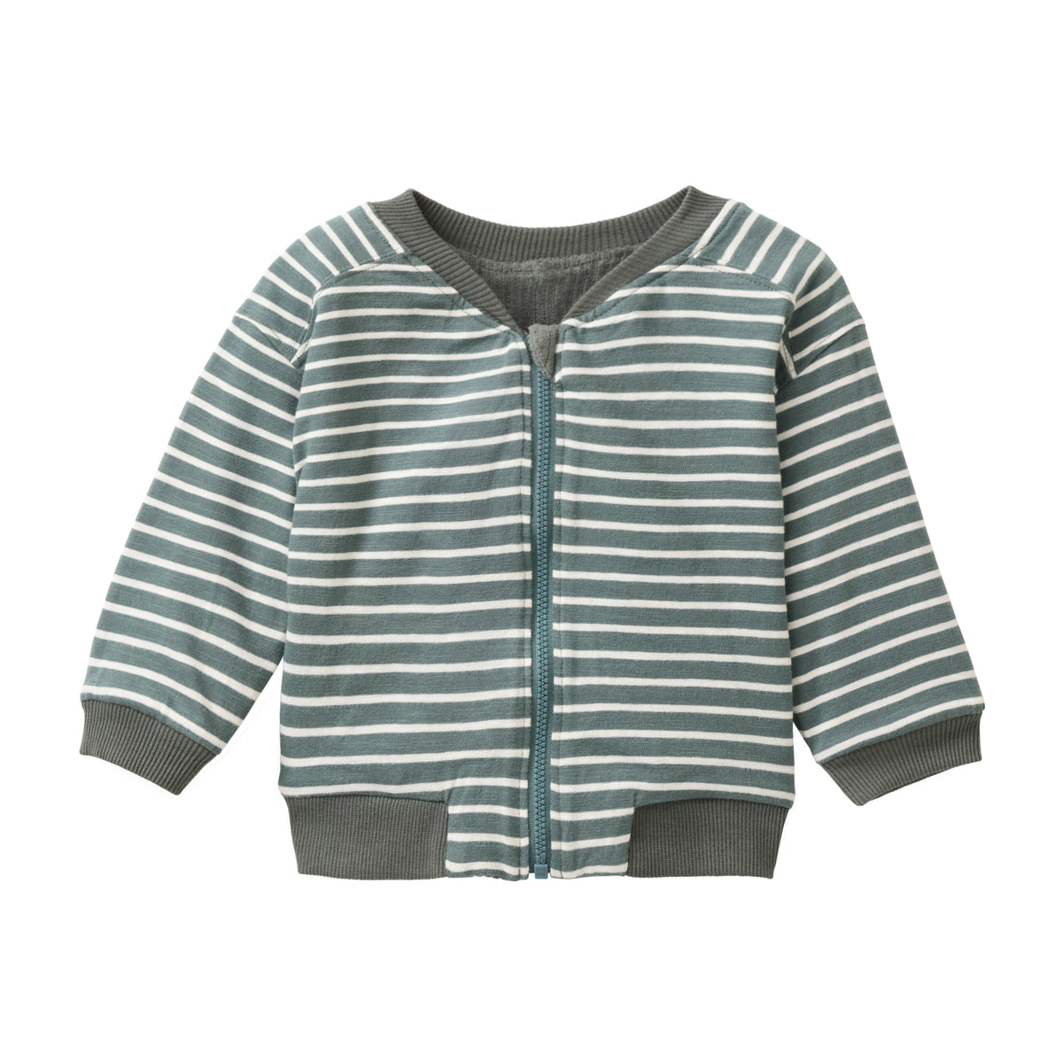 People Wear Organic Nicki-Sweatjacke zum Wenden Eukalyptus GOTS