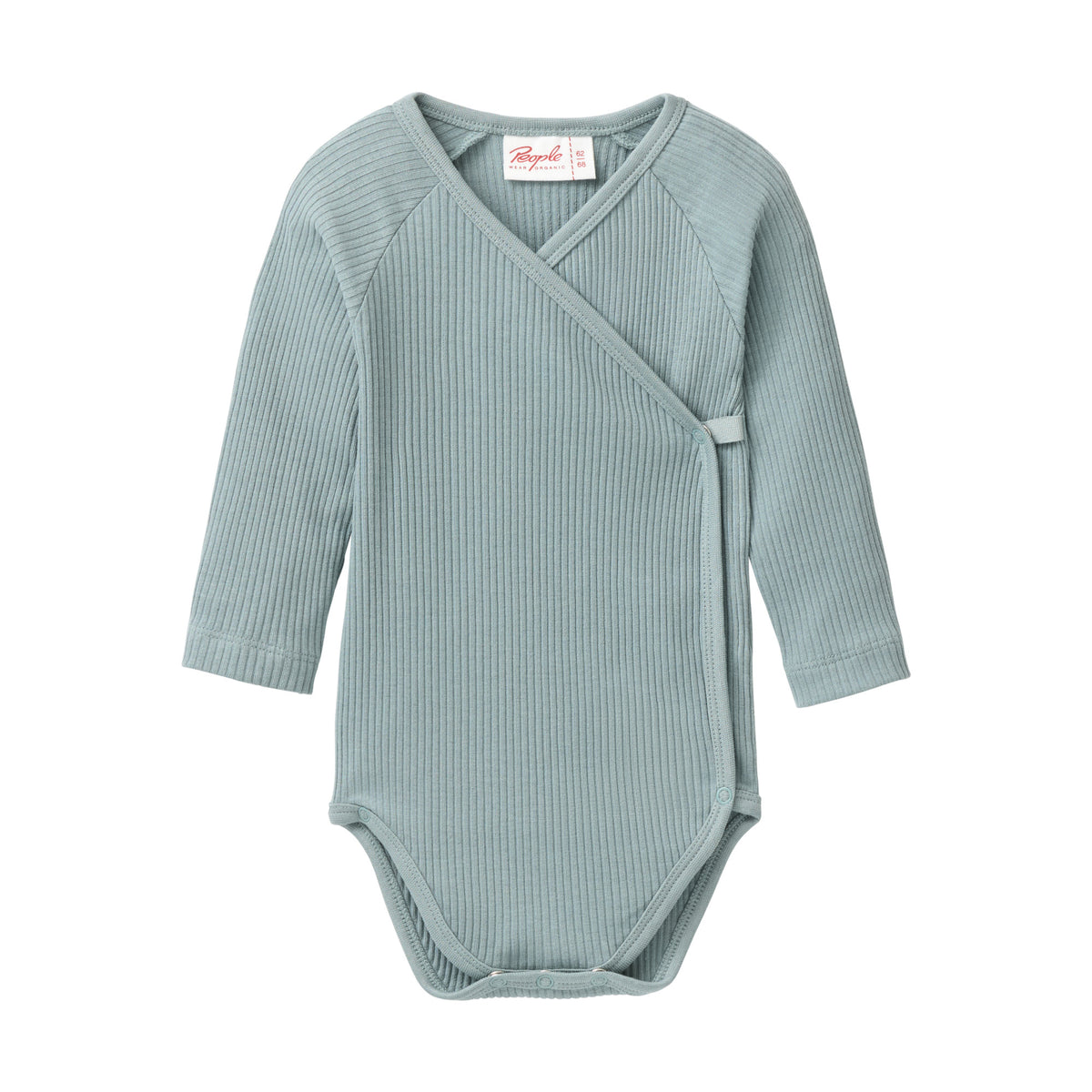 People Wear Organic Langarm-Wickelbody Balsamgrün GOTS