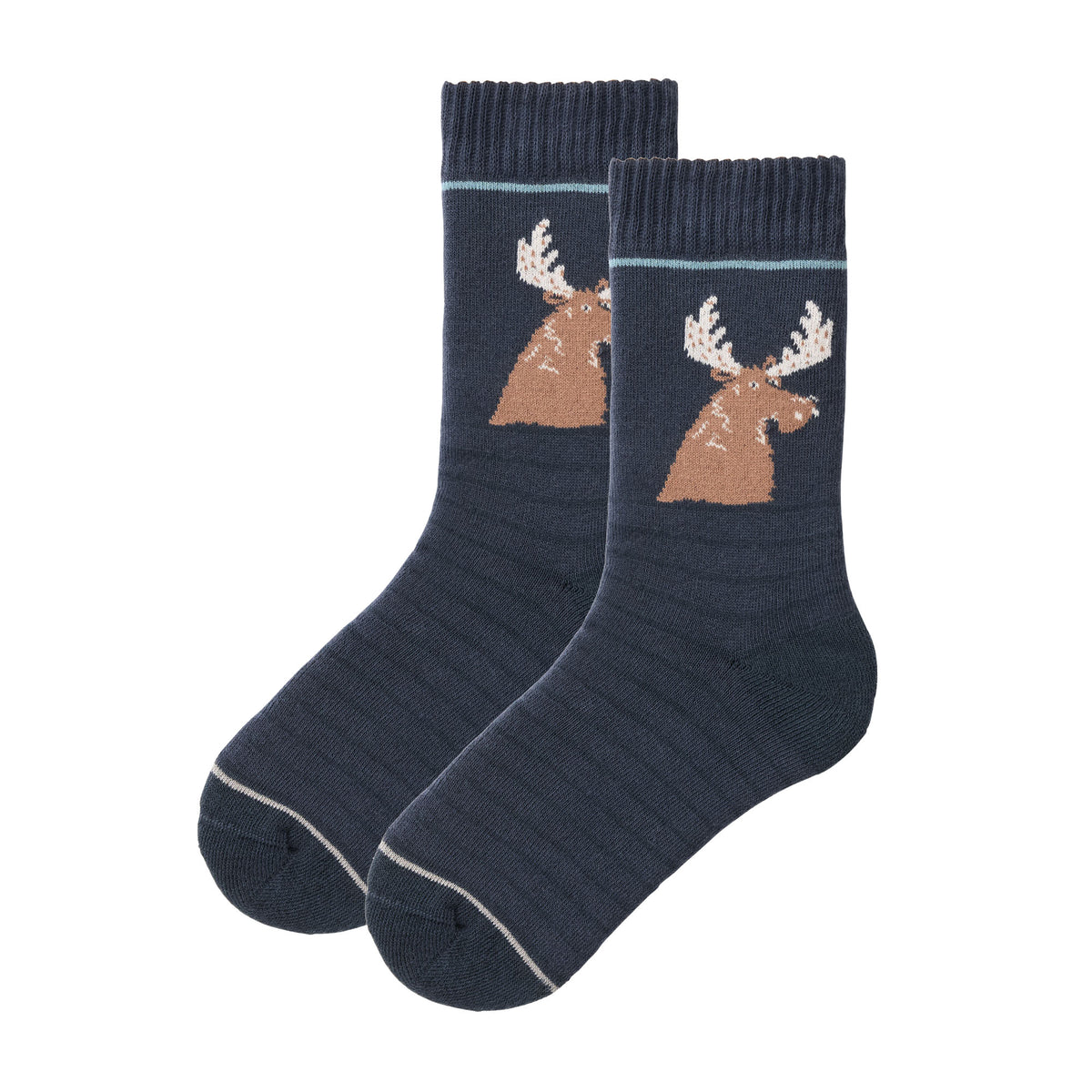 People Wear Organic Frottee-Socken mit Elchmotiv GOTS