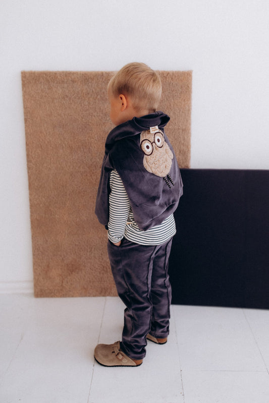 Wooly Organic Nicki Sweatshirt mit applizierter Eule GOTS