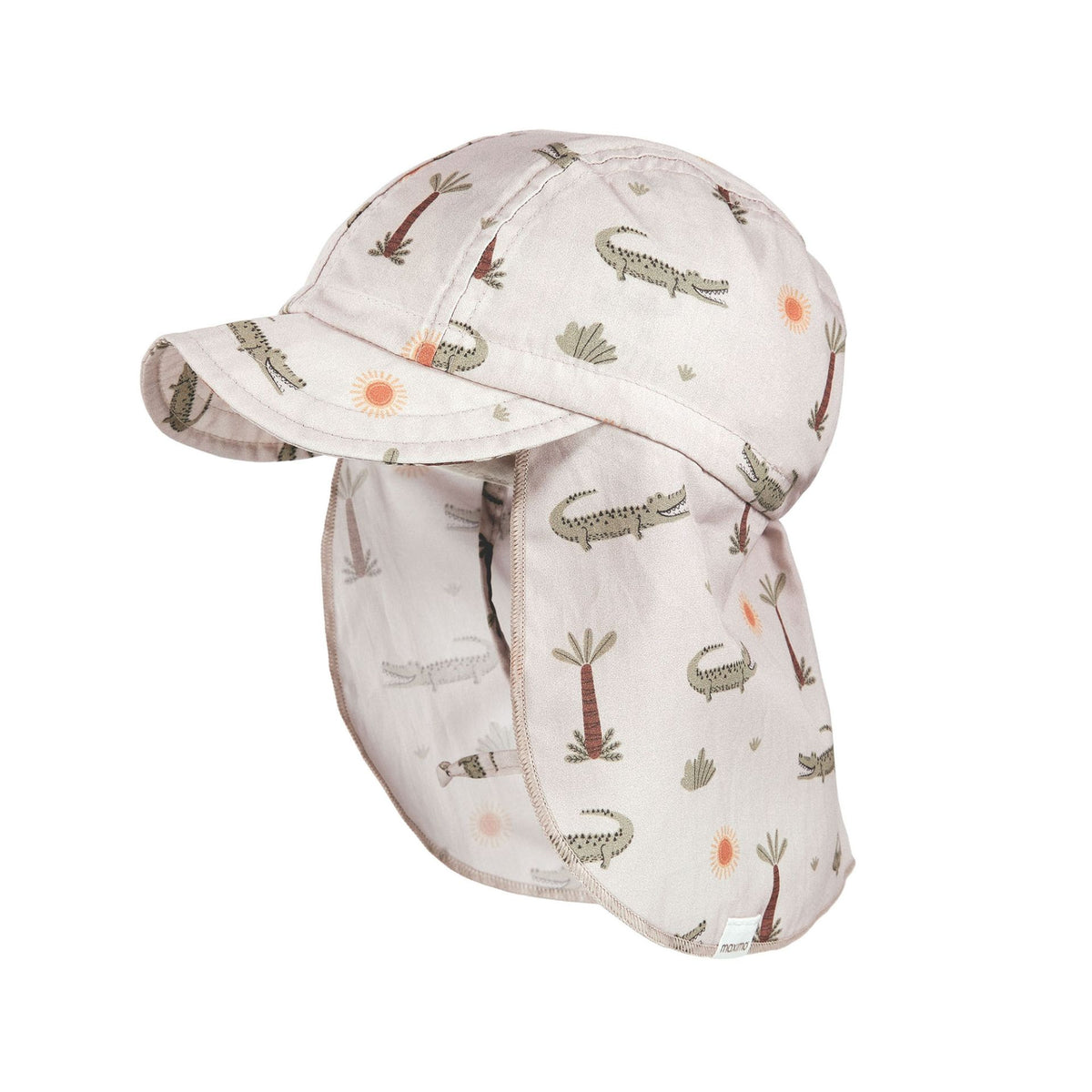 maximo MINI BOY-Schildmütze, Nackenschutz, Bindeband mit Krokodil-Print
