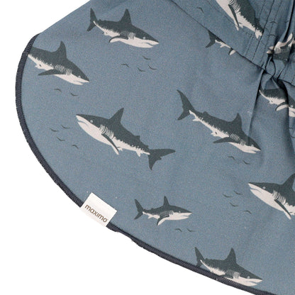 maximo MINI BOY-Schildmütze, Nackenschutz, Bindeband mit Haifisch-Print