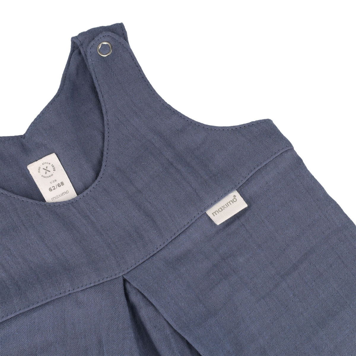 maximo GOTS BABY-Overall, Musselinstoff, Windelöffnung in flint stone