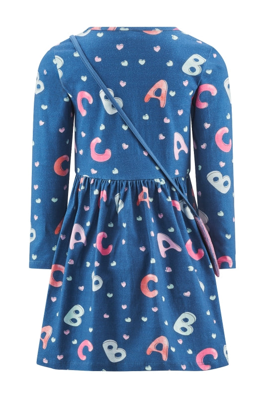 Happy Girls Kleid Langarm Einschulung mit Tasche
