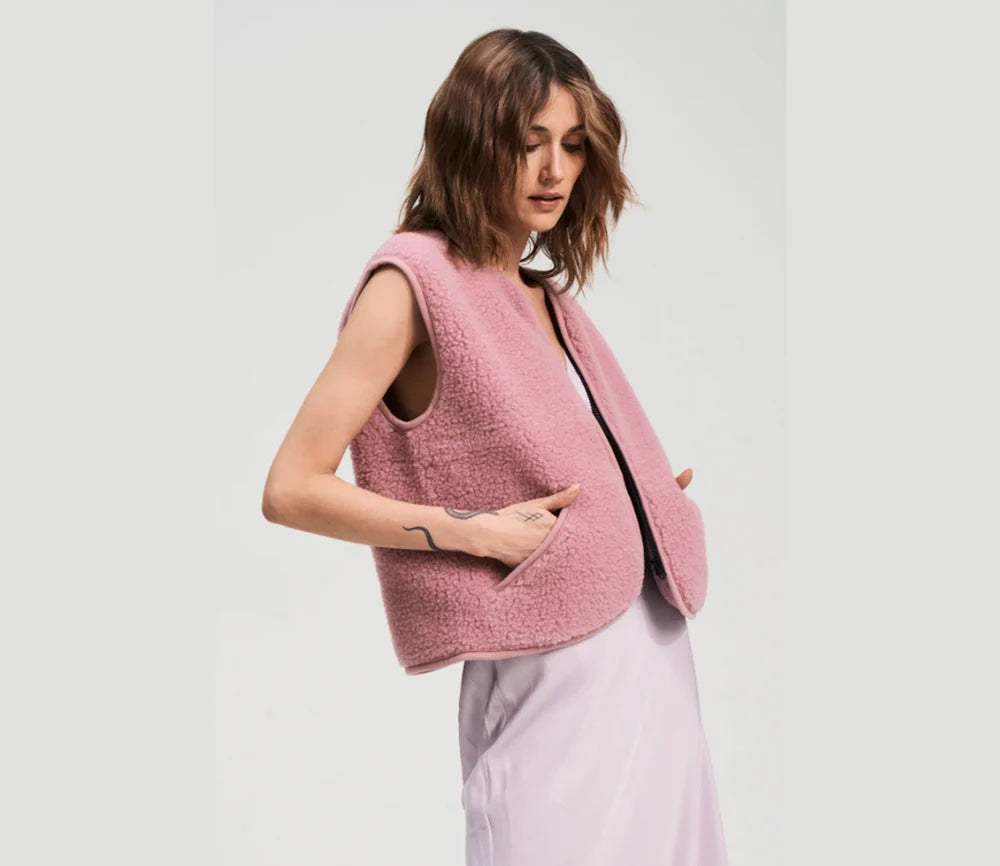 Alwero Weste POS Adult aus Bio-Wolle Ultralight Venetian Pink