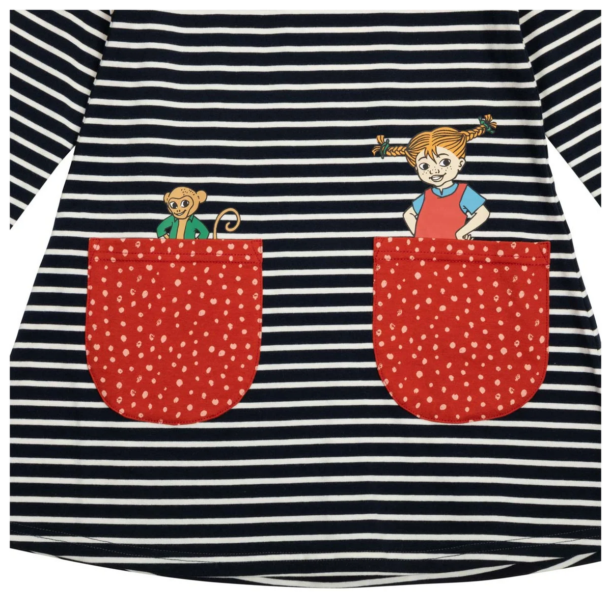 Martinex Pippi Langstrumpf Kleid gestreift 'Buddies Dress dark blue'