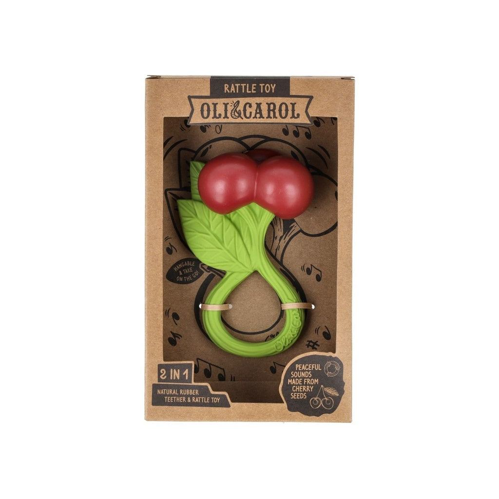 Oli & Carol Rassel und Beißspielzeug - Cherry Rattle Toy