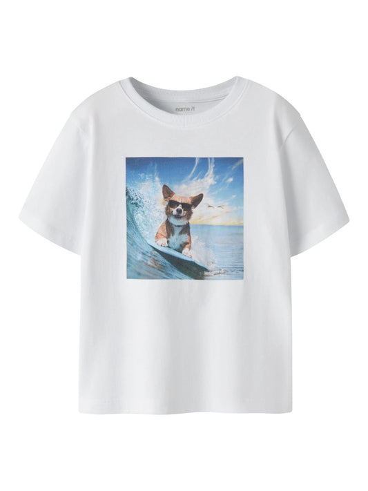 Name it T-Shirt mit Fotoprint 'Surfer Dog'