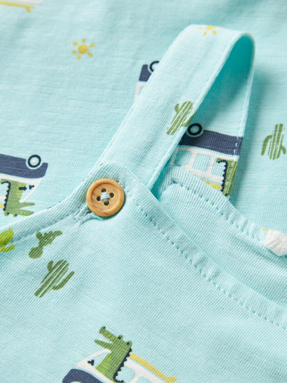Name it Kurze Latzhose mit Alloverprint aus Bio-Baumwolle