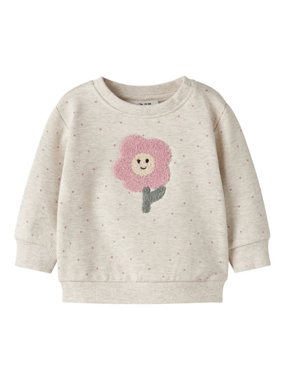 Name it Sweatshirt mit applizierter Blume aus Bio-Baumwolle