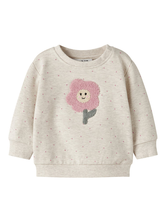 Name it Sweatshirt mit applizierter Blume aus Bio-Baumwolle