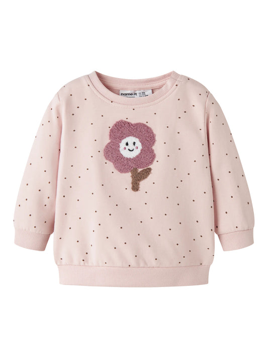 Name it Sweatshirt mit applizierter Blume aus Bio-Baumwolle