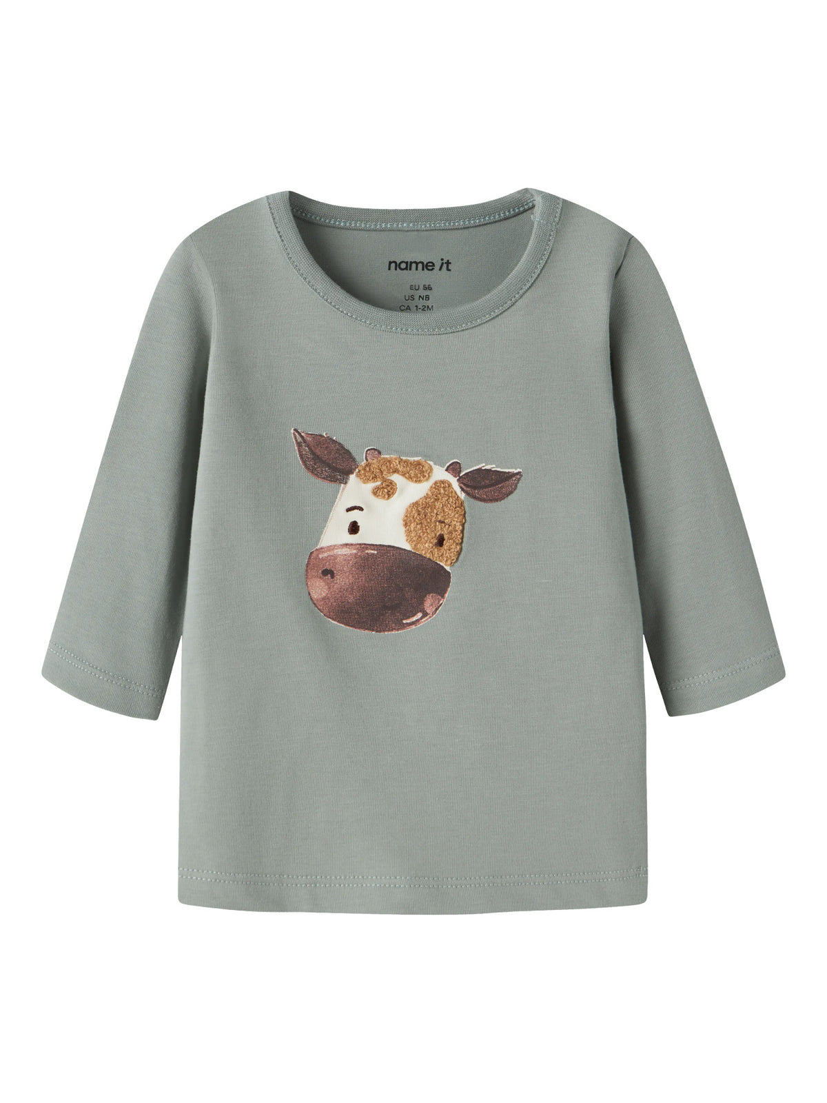 Name it Langarmshirt mit Kuhgesicht aus Bio-Baumwolle