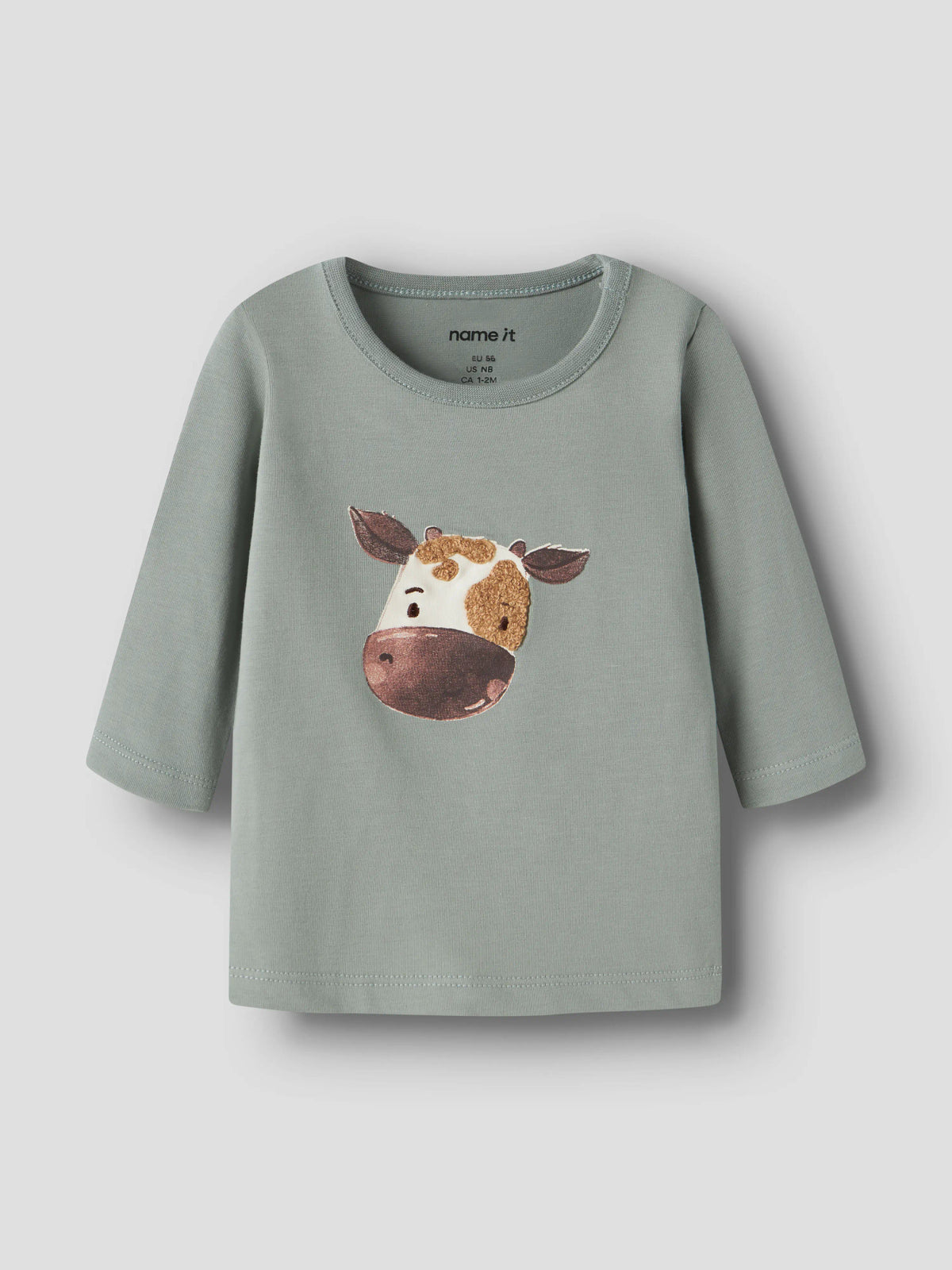 Name it Langarmshirt mit Kuhgesicht aus Bio-Baumwolle