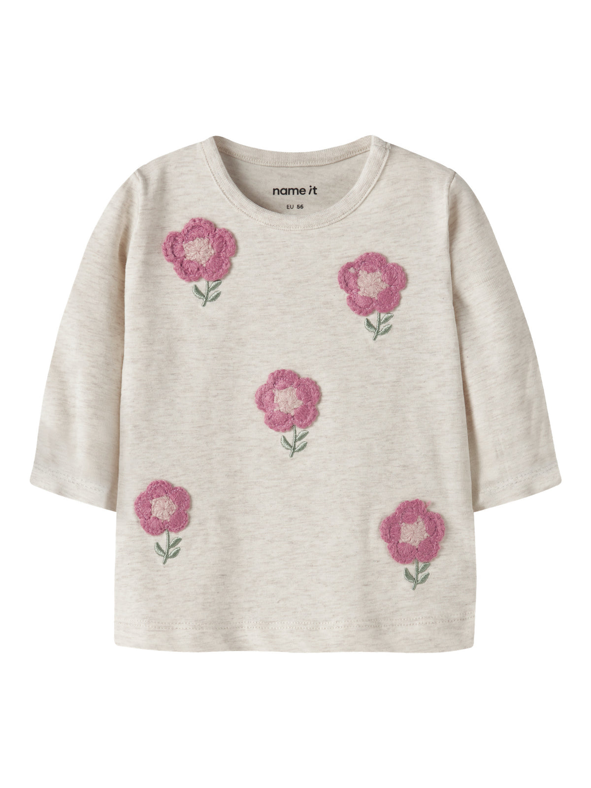 Name it Langarmshirt mit applizierten Blumen aus Bio-Baumwolle