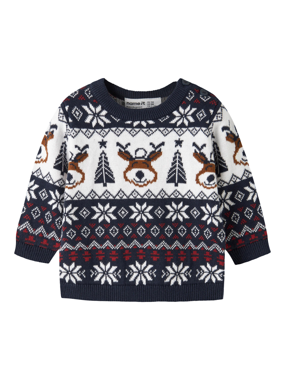 Name it Weihnachtspullover Baby aus Bio-Baumwolle