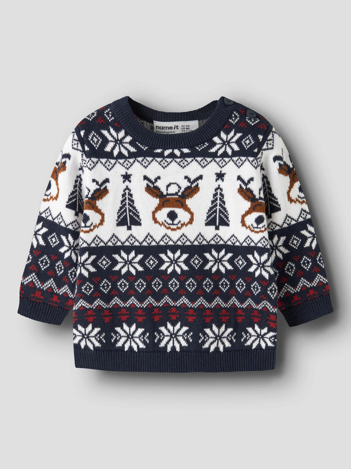 Name it Weihnachtspullover Baby aus Bio-Baumwolle