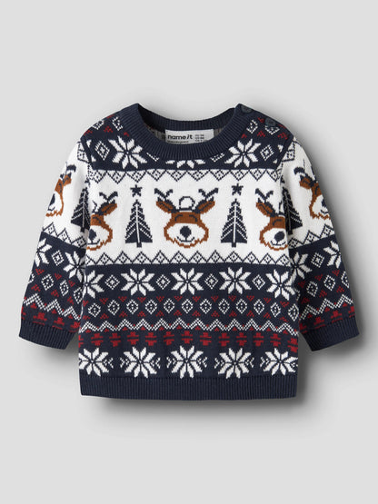 Name it Weihnachtspullover Baby aus Bio-Baumwolle