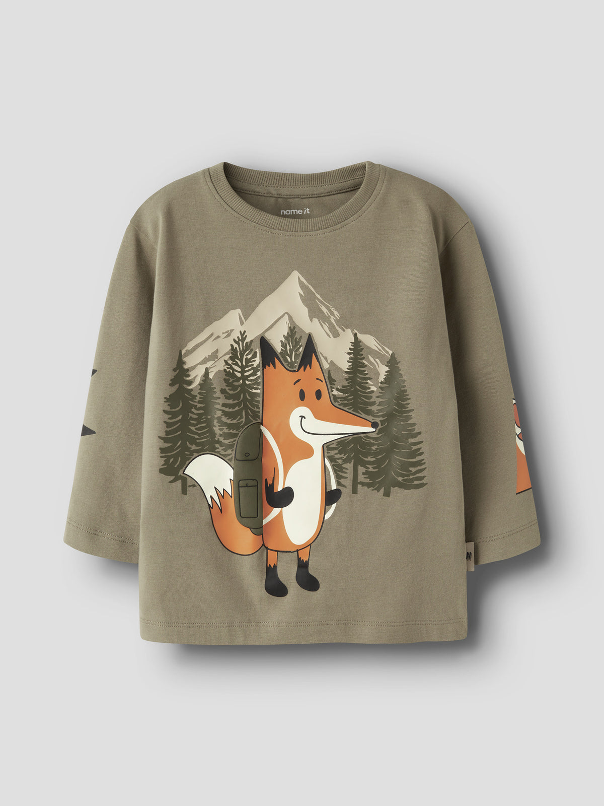 Name it Langarmshirt Otto mit Fuchsprint aus Bio-Baumwolle