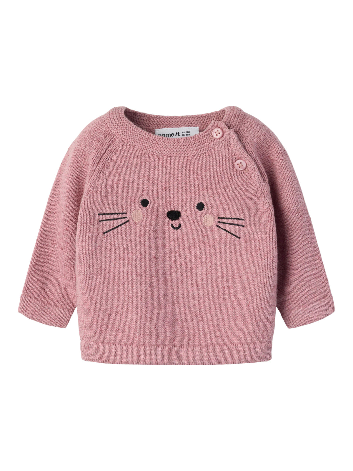 Name it Strickpullover Forana mit Tiergesicht aus Bio-Baumwolle