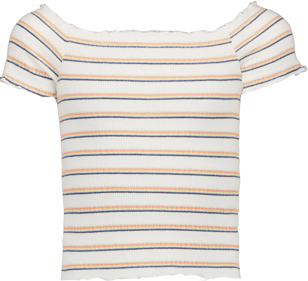 Weiß gestreiftes Off-Shoulder Top von Garcia