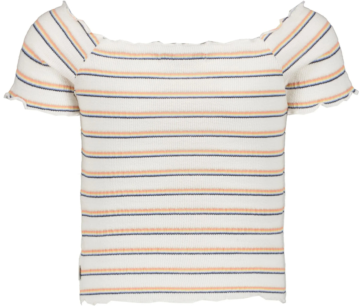 Weiß gestreiftes Off-Shoulder Top von Garcia