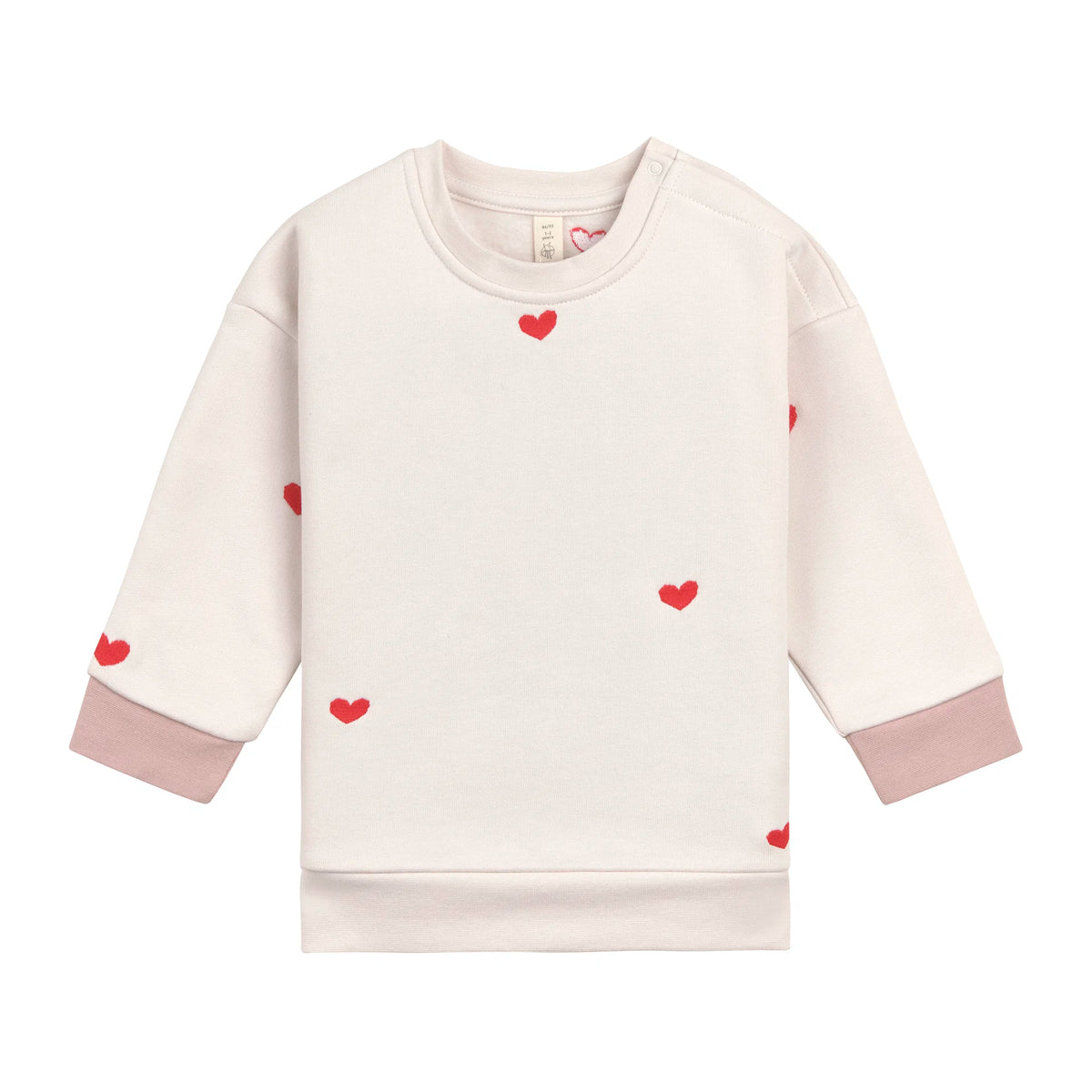 Lässig Sweatshirt Herz, Beige, aus Bio-Baumwolle GOTS
