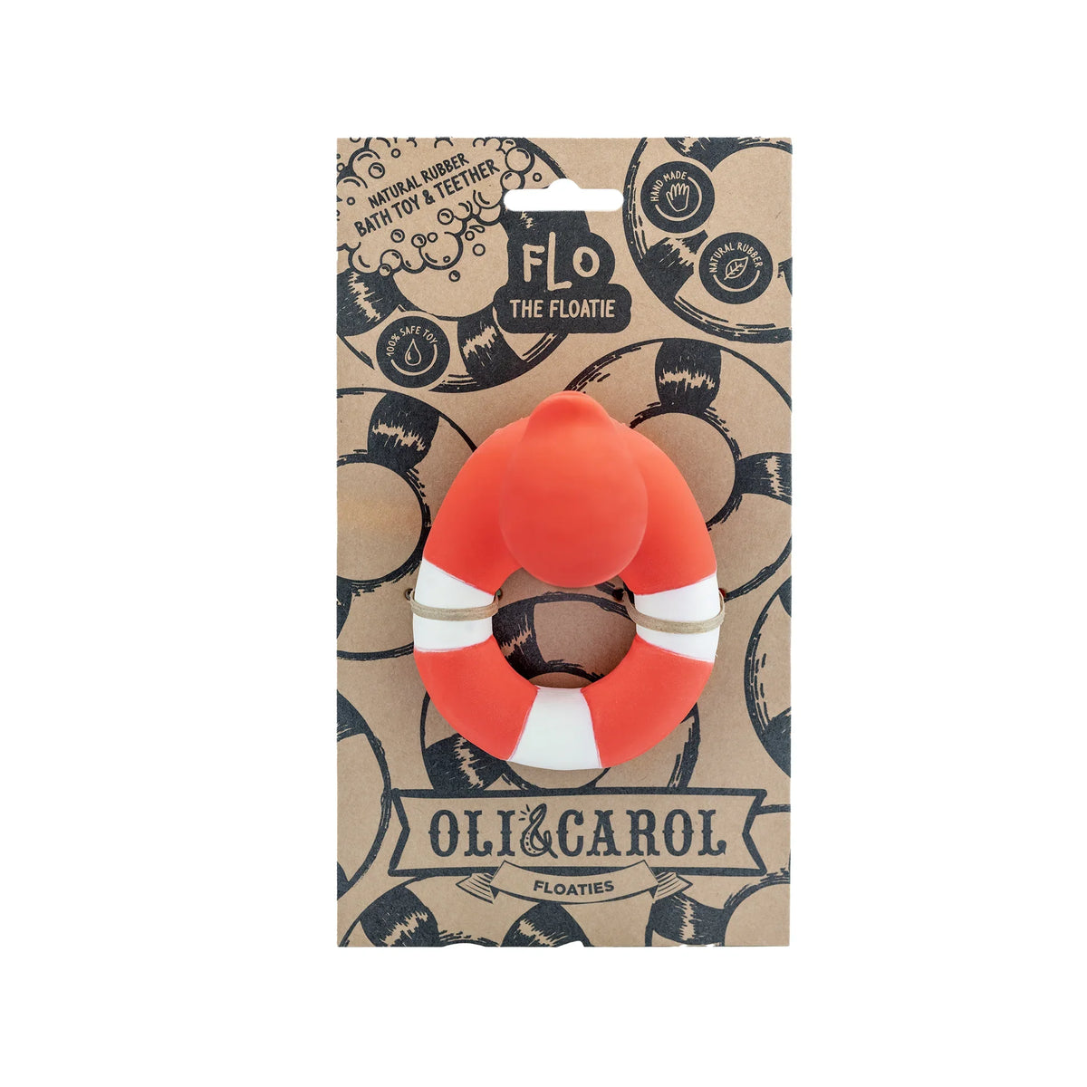 Oli & Carol Beißspielzeug - Badeente Floatie the Duck Rot