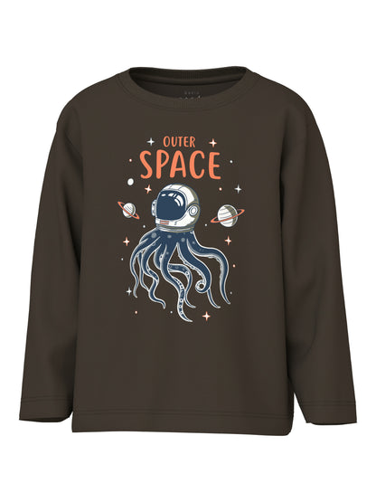 Name it Langarmshirt mit Oktopus-Print aus Bio-Baumwolle