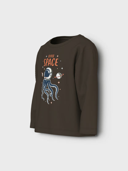 Name it Langarmshirt mit Oktopus-Print aus Bio-Baumwolle