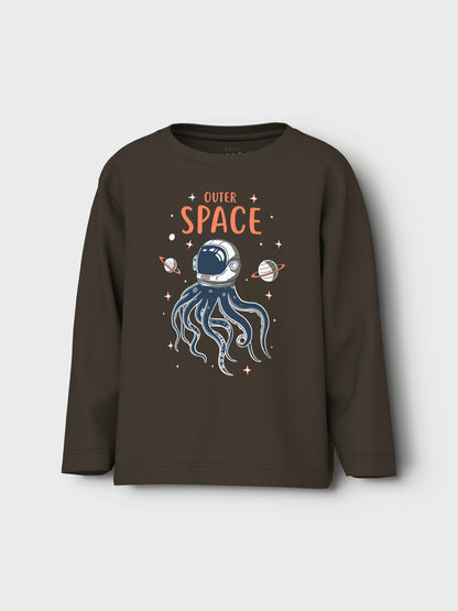 Name it Langarmshirt mit Oktopus-Print aus Bio-Baumwolle