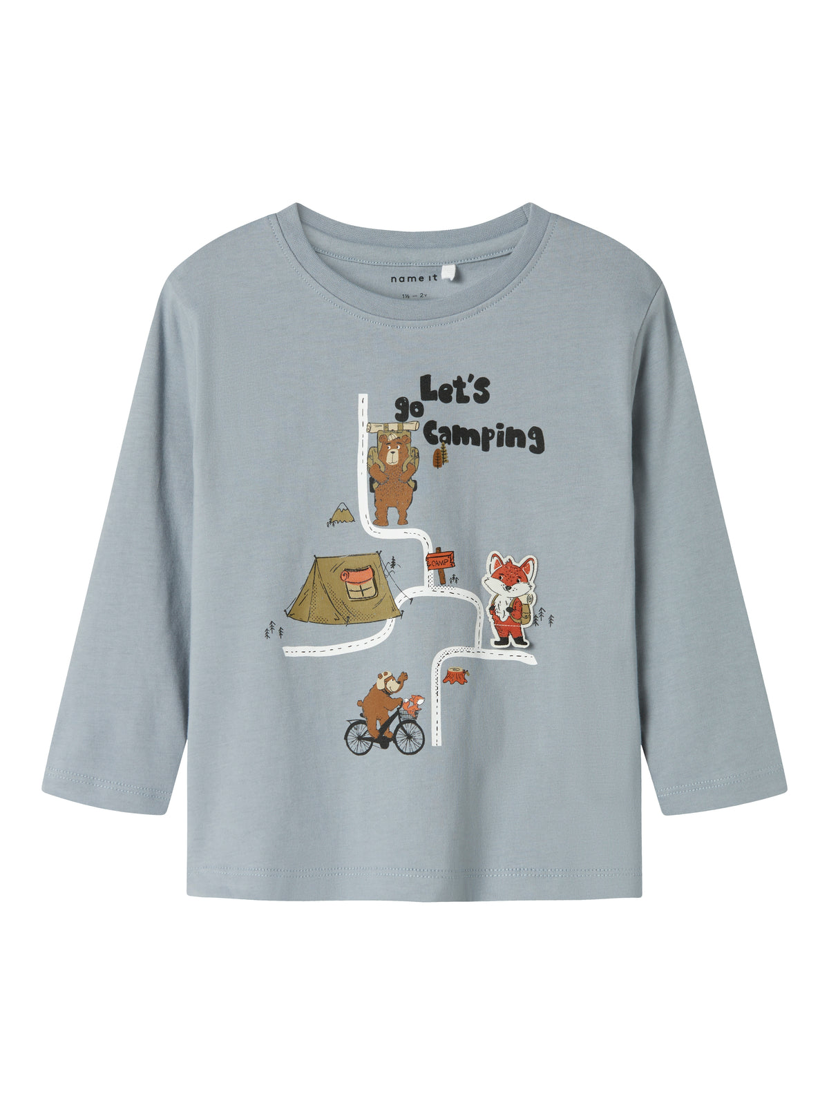 Name it Langarmshirt 'Let's camping'