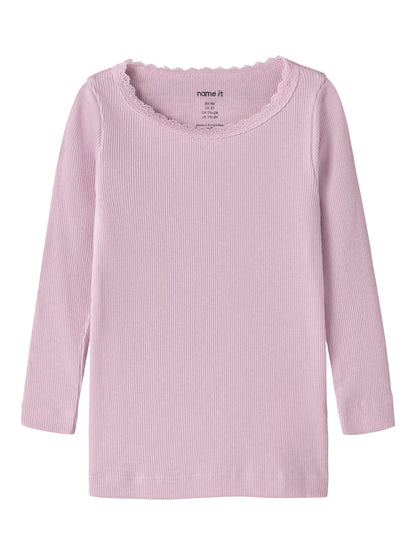 Name it Langarmshirt Basic mit Spitze