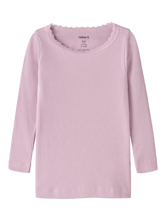 Name it Langarmshirt Basic mit Spitze