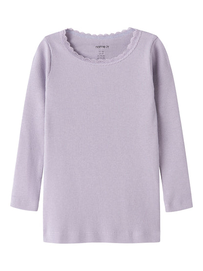 Name it Langarmshirt Basic mit Spitze