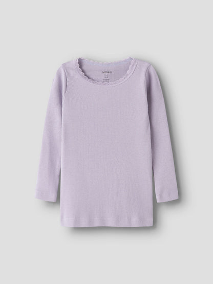 Name it Langarmshirt Basic mit Spitze