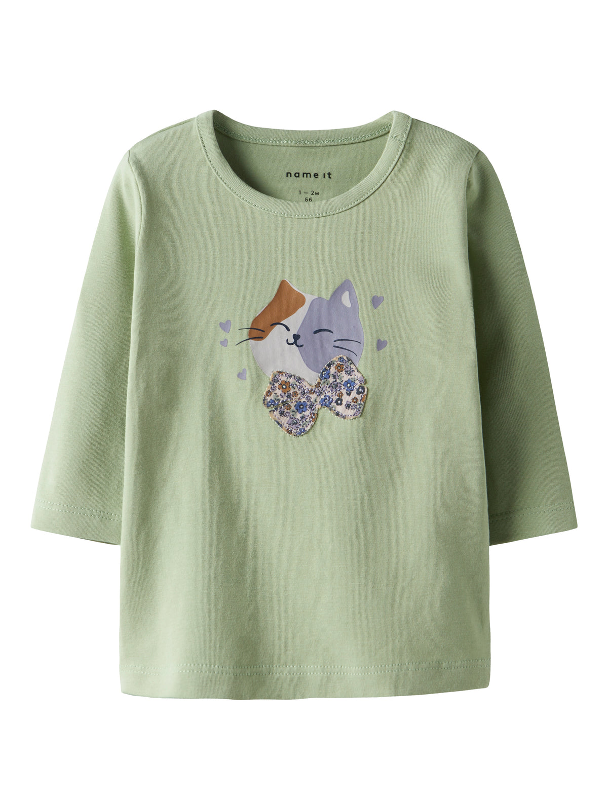 Name it Langarmshirt mit Katzenprint aus Bio-Baumwolle