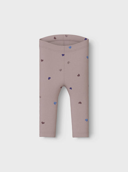 Name it Leggings gerippt mit Herzprint