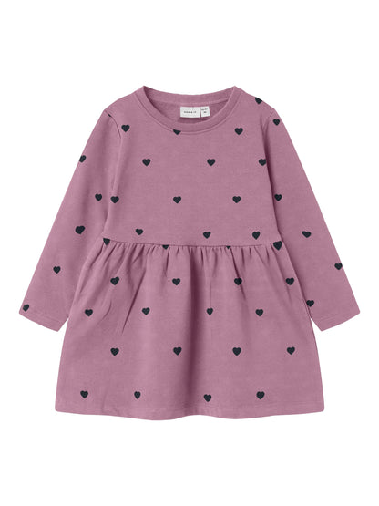 Name it Sweatkleid mit kleinen Herzchen