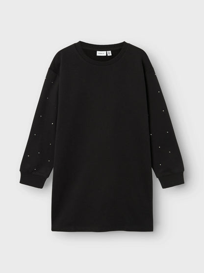 Name it Sweakleid mit Glitzernieten am Ärmel