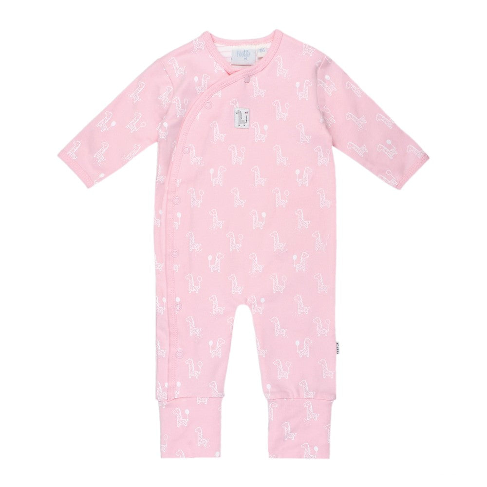 Feetje Strampler mit Klappfuß Giraffe