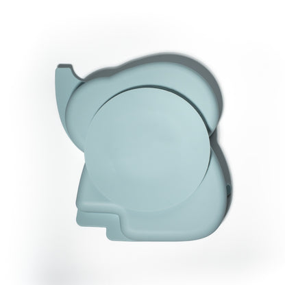 Mabebi Teller mit Saugnapf Elefant Blau